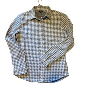 NWT Express Men/unisex grey houndstooth knit shirt. Size medium.